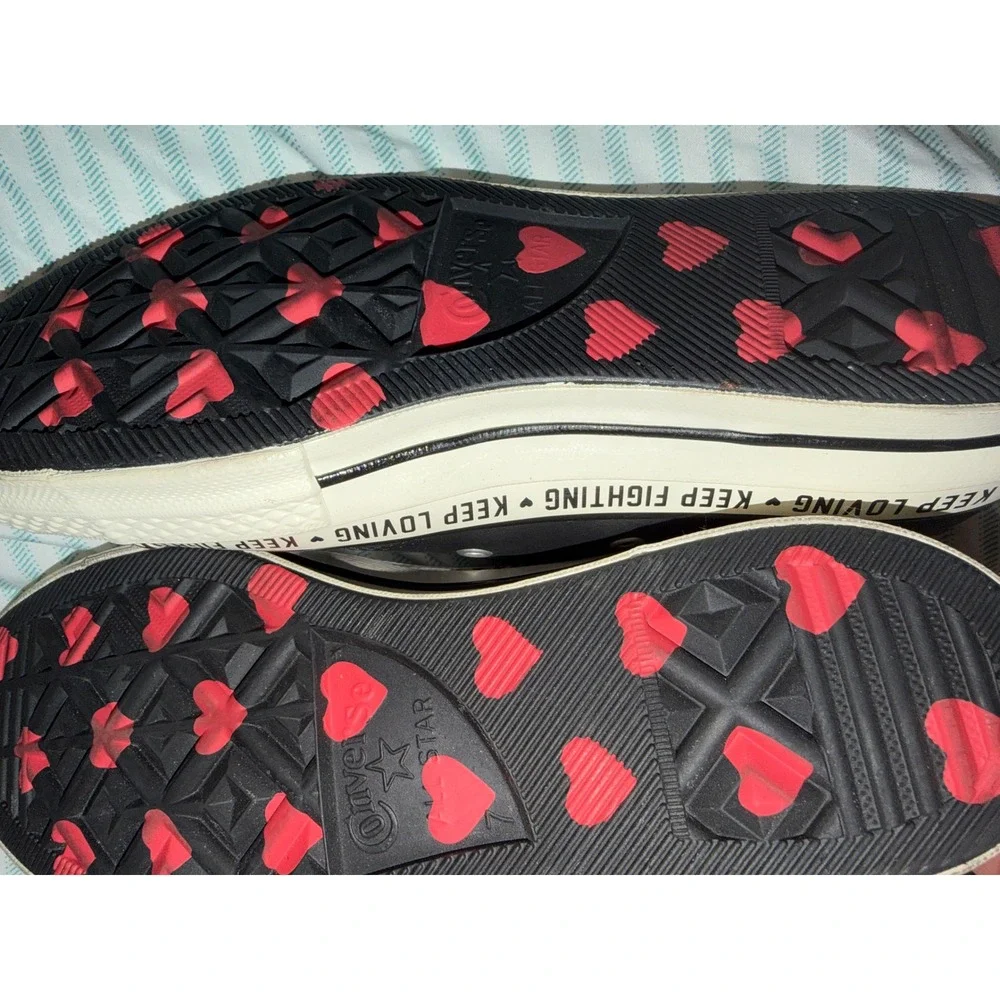 Converse Chuck Taylor All‎ Star Love Fearlessly Black Leather Low Top - Picture 5 of 7